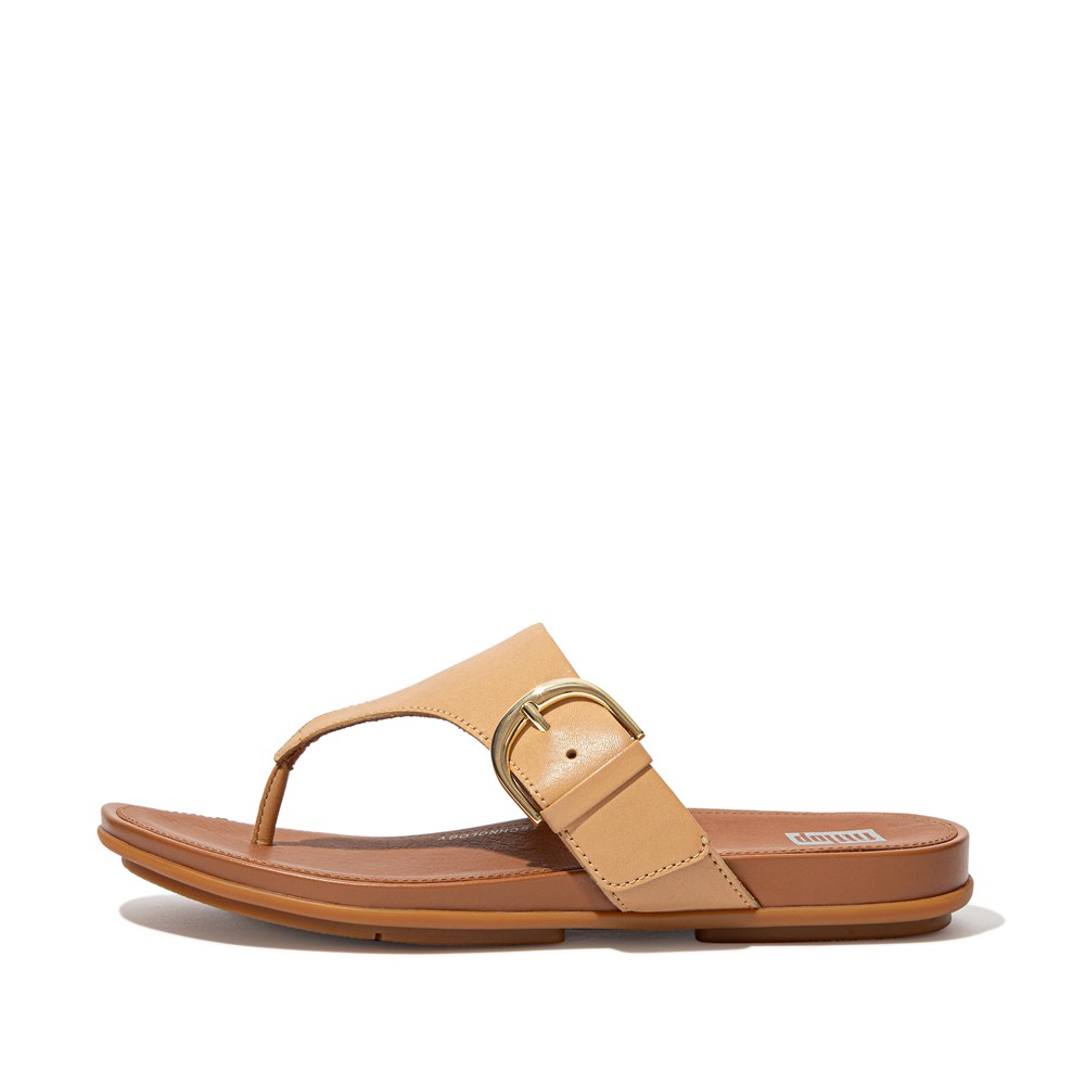 Fitflop Womens Sandals Brown - Gracie Buckle Leather Toe-post - 68CHZAVPR